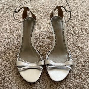 LIKE NEW Ann Taylor Silver Strappy Sandals, size 8